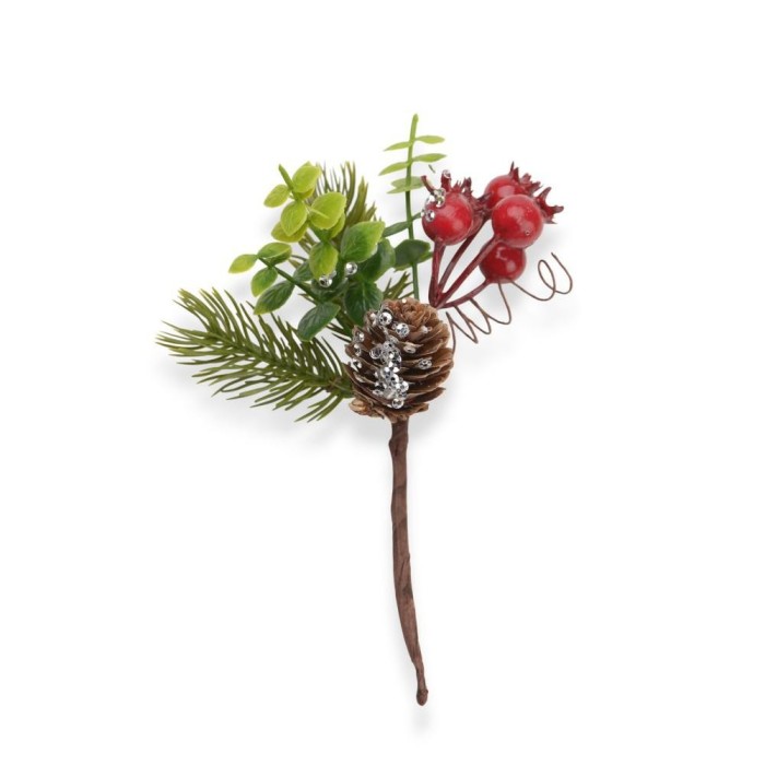 PICK XMAS PIGNE BACCHE GHIACCIATO CM.12